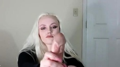 Amateur Blonde Blowjob handjob Huge Facial