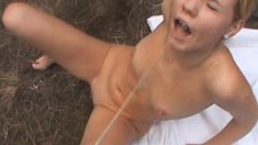 Uninhibited blonde loves getting naked outdoors and fucking a hot guy