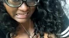 Busty Black Teen with Glasses