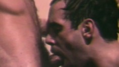Vintage gay couple get it on in the shower with head and ass pumping