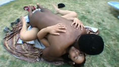 An ethnic chick gets her brains fucked out by a stiff black dick